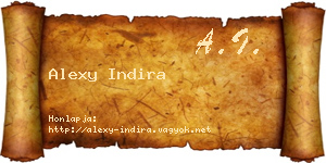 Alexy Indira névjegykártya